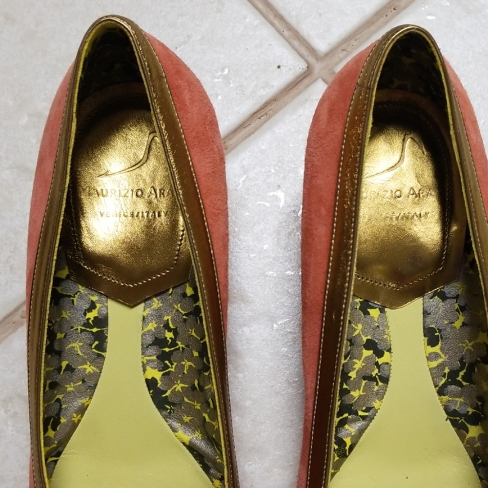 Maurizio Araki Salmon Suede Heels Size 39 - Picture 3 of 6